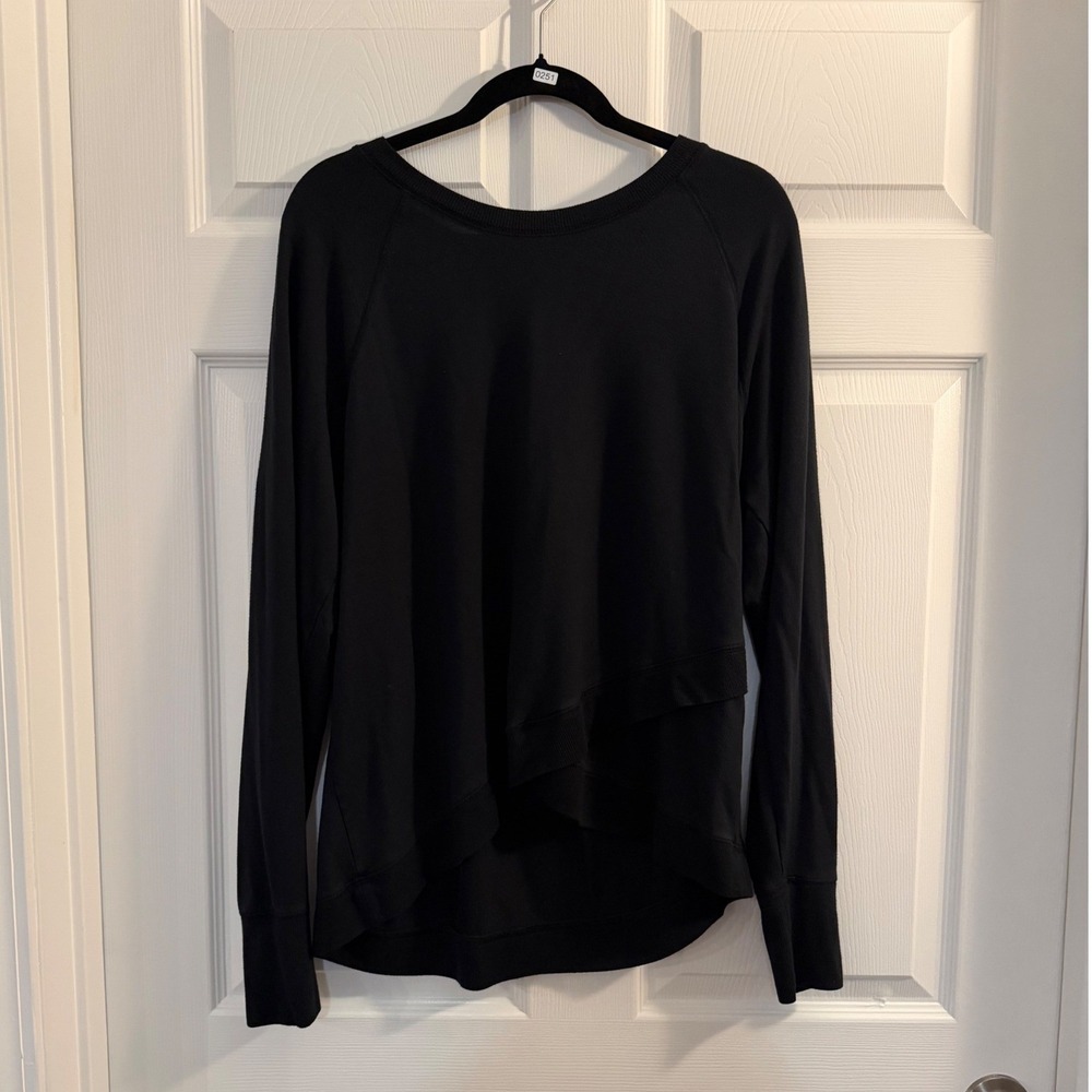Athleta Sweatshirt‎ Pullover Black XL Asymmetrical Hem Athleisure Casual
